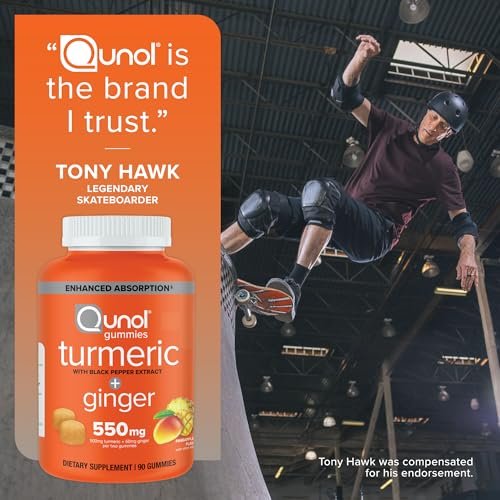 Qunol Turmeric and Ginger with Black Pepper Gummies, Turmeric Curcumin Supplement, Joint Health Support Gummy, 90ct Gummies - görsel 13