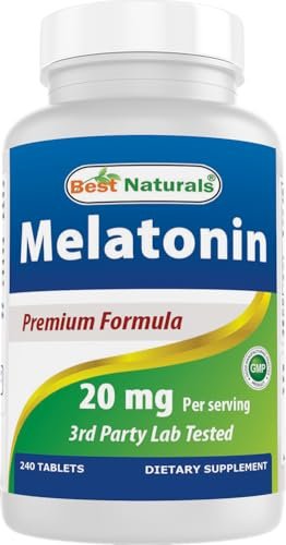 Best Naturals Melatonin 20mg 240 Tablets - Drug-Free Nighttime Sleep Aid - Non-GMO & Gluten Free - görsel 5