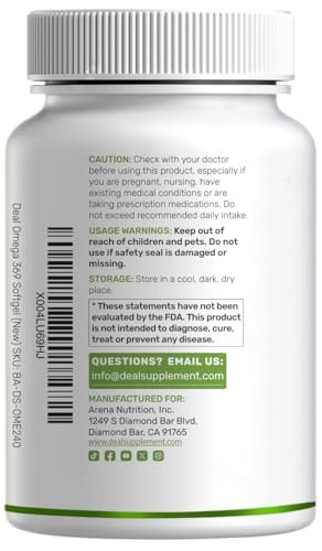 Triple Omega 3-6-9 Fish Oil Supplements 3,600mg – 240 Softgels with Flaxseed Oil & Borage Oils Complex – High EPA + DHA – Burpless Pills, Lemon Flavored, Wild Caught – Heart, Joint, & Brain Support - görsel 13