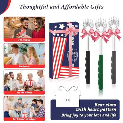 HOFASON 6pcs Back Scratcher, Fathers Day Dad Gifts, 4th of July Accessories, Birthday Bulk Gift for Dad Husband Boyfriend Him, Stocking Stuffers for Men Women Adults Teens, White Elephant Gag Gifts