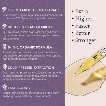 OASIS FORCE Organic Milk Thistle Extract Liquid, Silymarin Milk Thistle Drops Supplement with Dandelion & Artichoke for Digestive Health, Daily Vitality & Liver Support, Vegan, Alcohol-Free, 2 FL OZ