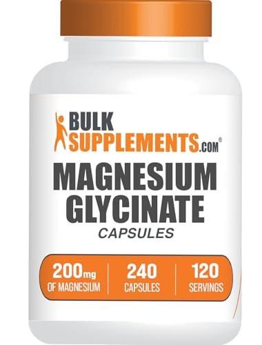 BulkSupplements.com Magnesium Glycinate Capsules - Magnesium Supplement, Magnesium Glycinate 200mg - Gluten Free, 2 Capsules per Serving, 240 Count (Pack of 1) - görsel 7