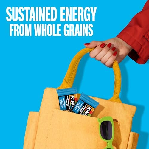 KIND Healthy Grains Energy Bars Variety Pack, Gluten Free, Healthy Snacks, Dark Chocolate Chunk, Peanut Butter Dark Chocolate, Mixed Berry, 18-21g Whole Grains, 30 Count - görsel 3