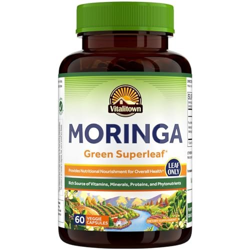 Vitalitown Moringa Capsules, Pure Moringa Oleifera Leaves, No Sticks, No Caffeine, Energy, Immune, 60 Capsules - görsel 2