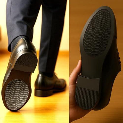 Non-Skid Shoe Pads – 3" × 4.3" Anti-Slip Sole Protectors for Dress Shoes & Leather Soles – Self-Adhesive Grip Pads (Black, 3 Pairs)