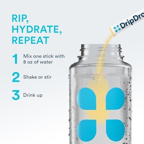 DripDrop Sugar Free Hydration Packets - Zero Citrus Variety Pack - Single Serve Electrolytes Powder Drink Mix - Cherry Limeade, Citrus, Orange, Strawberry Lemonade - Non-GMO, Gluten Free - 16 Sticks - görsel 1