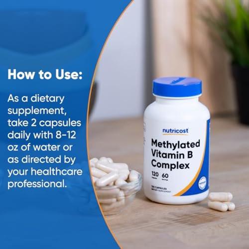 Nutricost Methylated Vitamin B Complex 120 Capsules - (60 Servings) Gluten-Free - görsel 5