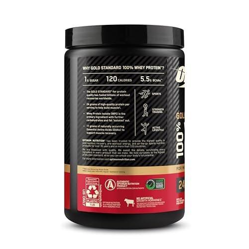 Optimum Nutrition Gold Standard 100% Whey Protein Powder, Vanilla Ice Cream, 0.68 Pound (Pack of 1) - görsel 9