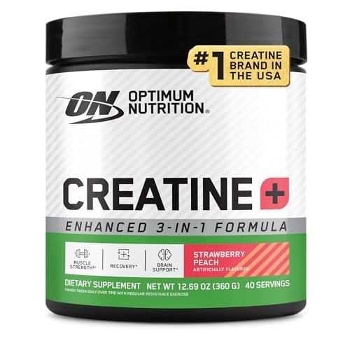 Optimum Nutrition Creatine Monohydrate Plus Powder, Strawberry Peach Flavored Creatine Performance Blend, with Electrolytes for Hydration, Added Vitamins, 40 Servings, 360 Grams - görsel 2
