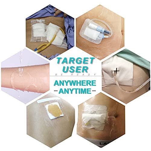 Waterproof Shower Cover Shields Dialysis Port Picc Line Chest Catheter PD Peritoneal Dialysis Chemo Non-Stick Center Pad for Feeding Tube Peg G-Tube Patient Bandage Protector, 10"x10"(Pack of 25) - görsel 14