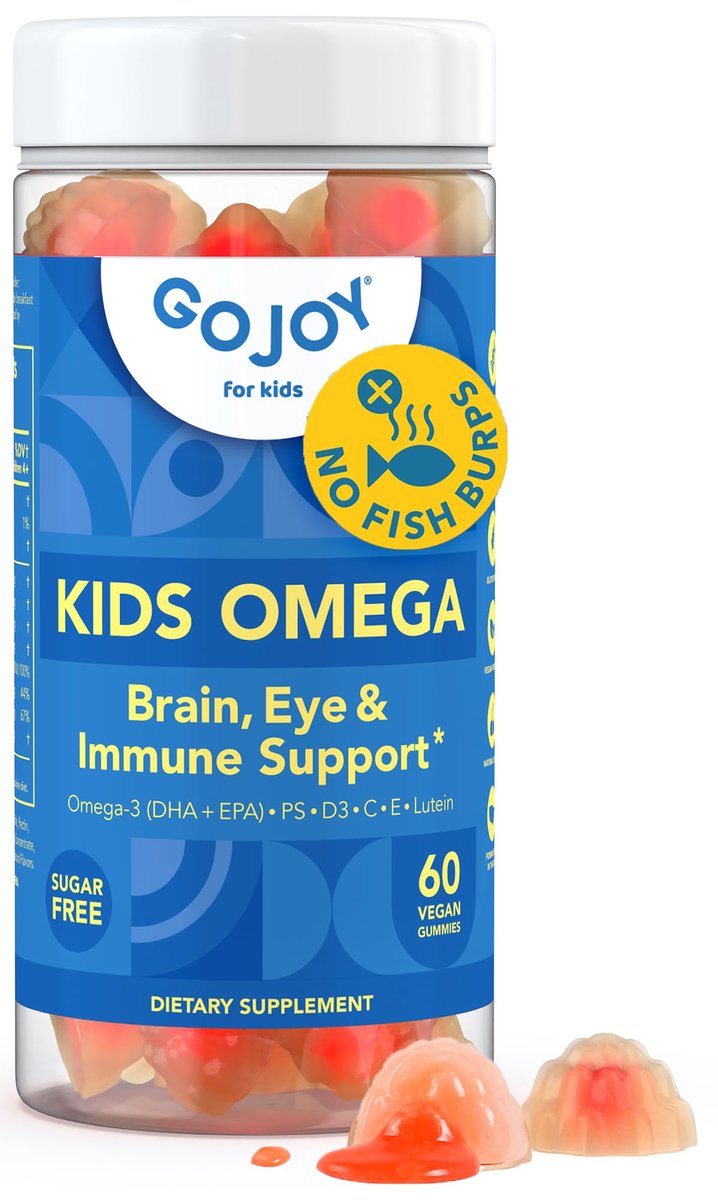 GOJOY Kids Omega 3 DHA Gummies – No Fish Burps, No Sugar – Brain, Eye & Immune Support – Plant-Based Omega-3 from Algae – Vegan, Clean DHA for Toddlers, Children & Kids Ages 3+ - görsel 3