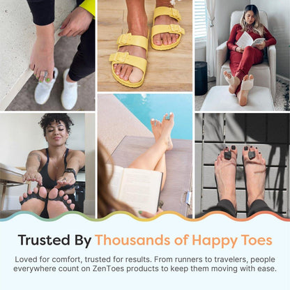 ZenToes Gel Toe Caps – Silicone Toe Protectors for Cushioning & Nail Coverage – Relief from Missing or Ingrown Toenails, Corns, Blisters or Hammer Toes, Reusable Daily Wear, 6 Pack (Variety, Tidal)