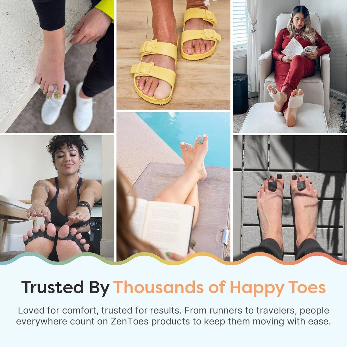 ZenToes Gel Toe Caps – Silicone Toe Protectors for Cushioning & Nail Coverage – Relief from Missing or Ingrown Toenails, Corns, Blisters or Hammer Toes, Reusable Daily Wear, 6 Pack (Variety, Tidal) - görsel 3