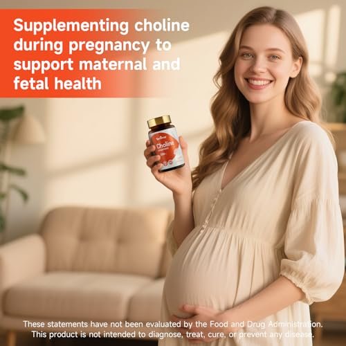 Temimar Choline Bitartrate 550mg, Supports Liver & Brain Health, High Absorption Choline Supplements, Non-GMO, Gluten-Free, Made in USA, 60 Vegan Capsules - görsel 5