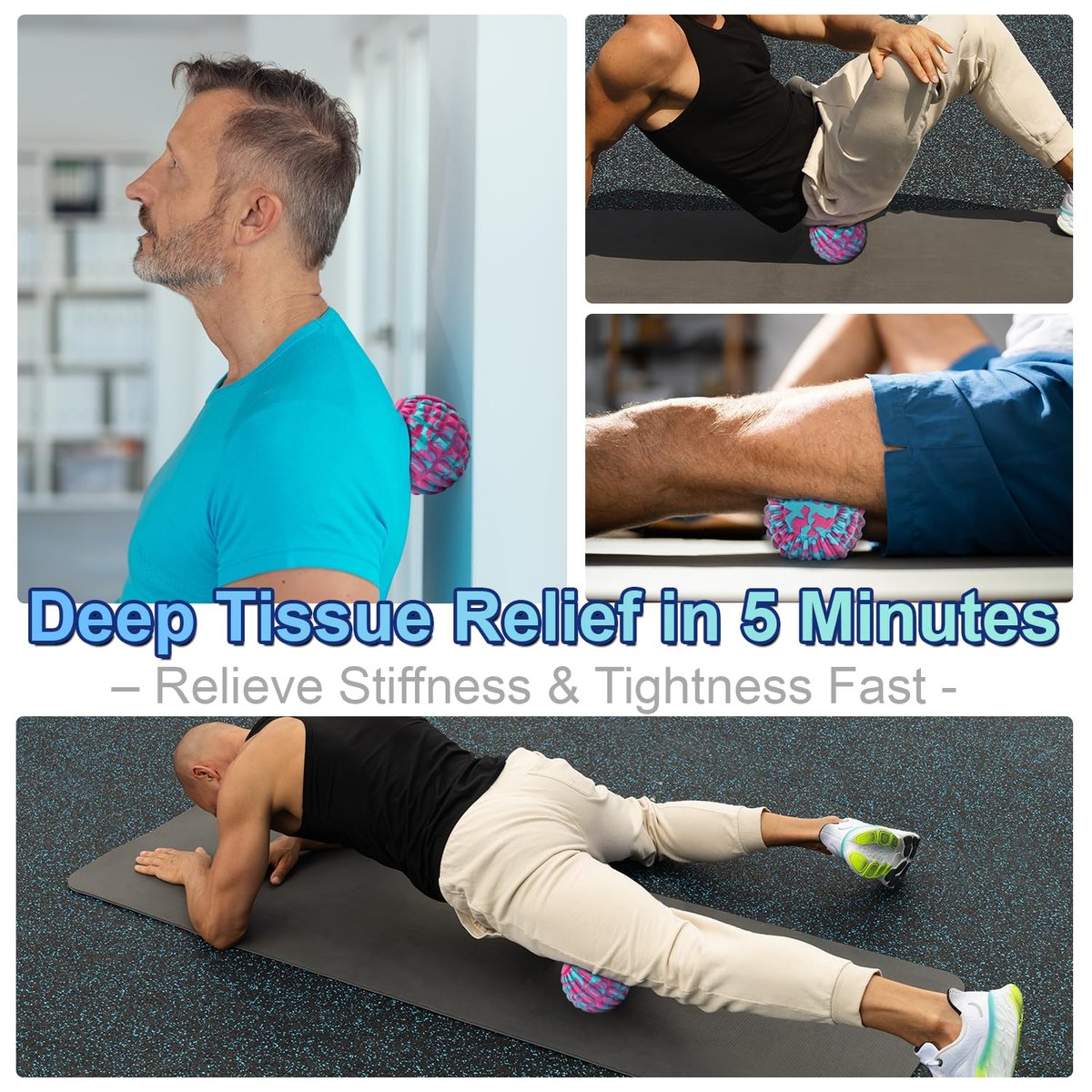 Deep Tissue Massage Ball for Exercise & – Deep Tissue Relief: Targets muscle knots and trigger points in the back, – Image 2