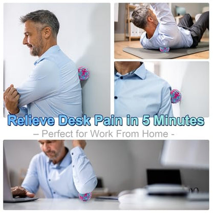 Deep Tissue Massage Ball for Exercise & Recovery - SGS Certification - Targets Back, Shoulder, Legs & Feet - Relieves Muscle Knots, Joint Pain & Tightness, Pressure Point Therapy - Myofascial Release Ball