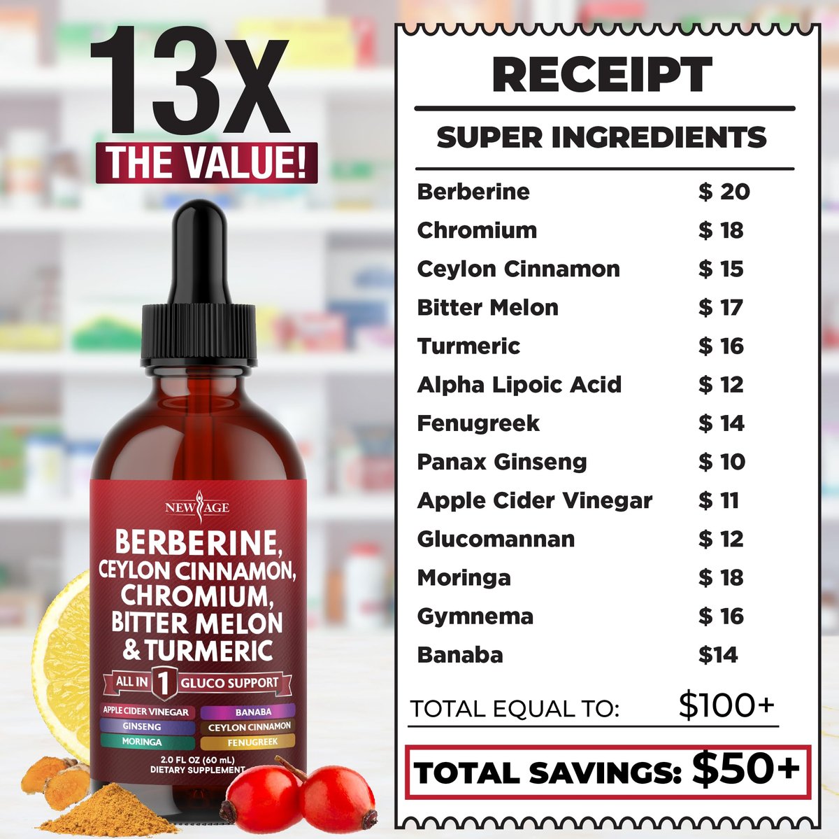Berberine with Ceylon Cinnamon Supplement – Comprehensive Blood Sugar Support: Berberine, Ceylon cinnamon, and – Image 11
