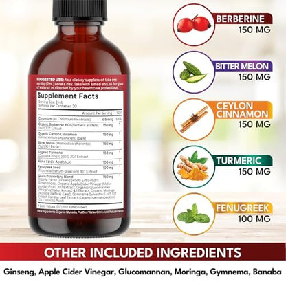 Berberine with Ceylon Cinnamon Supplement – Size: 2 Fl Oz (Pack of 1) – Image 6