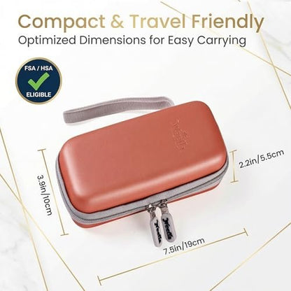 weefla Hard Shell Insulated Cooler Travel Case for Zepbound or Mounjaro Tirzepatide Injector Pens, TSA Approved Cold Pack, Easy to Clean, Compact Syringe Box Holder for Trip & Daily Use (Pink, Dual)