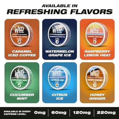 Wild 0mg Nicotine Free Pouches No Caffeine Citrus Ice - 20 x Caffeine Free Pouches