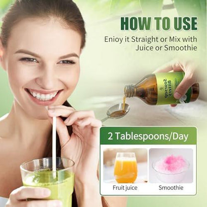 Soursop Bitters Liquid with Black Seed, Turmeric & Moringa-Pure 15 in 1 Herb Soursop Tea for Immune System, Digestive & Gut Health, Antioxidant, Skin Health Support 8 fl oz