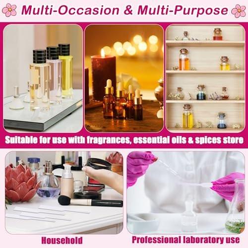 600 Pieces Perfume Tester Strips with Storage Box, Larbeti Paper Fragrance Tester Strips Disposable Essential Oils Test Card White Fragrance Blotter Paper Cards - görsel 11