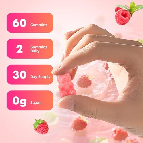 MEENCCD L-Tyrosine Gummies, 1000mg L-Tyrosine Supplement for Kids & Adults, Daily Wellness Support, Non-GMO, Sugar-Free, Raspberry Flavor, 60 Count - görsel 16