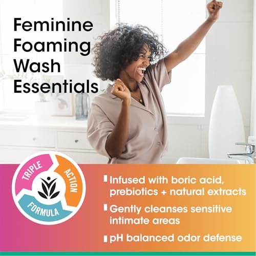 vH Essentials Feminine Foaming Wash with Boric Acid and Prebiotics, Odor Eliminating pH-Balanced Daily Cleanser with Lavender and Chamomile, 5 fl oz - görsel 2