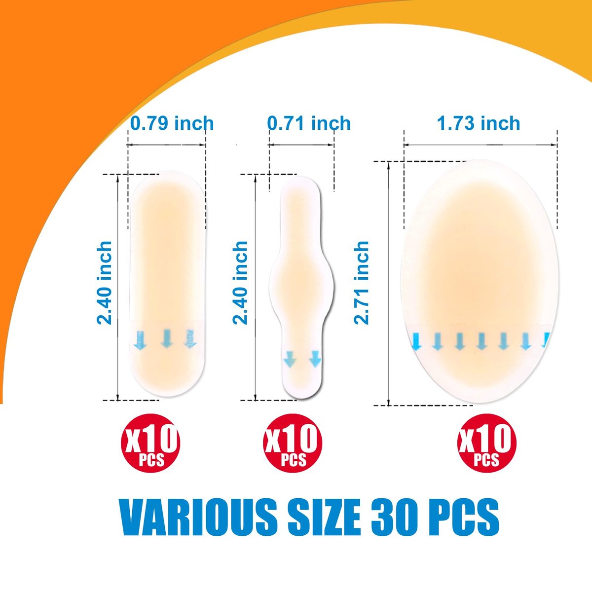 30pcs Hydrocolloid Blister Bandages - Waterproof Blister Bandages for Feet, Heels & Toes - Heel Blister Prevention & Recovery, Blister Pads - görsel 11