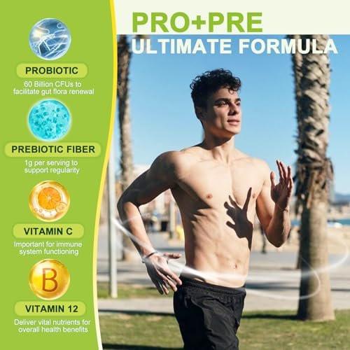 NATURE TARGET Prebiotic Fiber Supplement with 60 Billion Probiotics for Digestive Health - Prebiotics and Probiotics for Women & Men Regularity, Supports Occasional Constipation - 120 Veggie Capsules - görsel 8