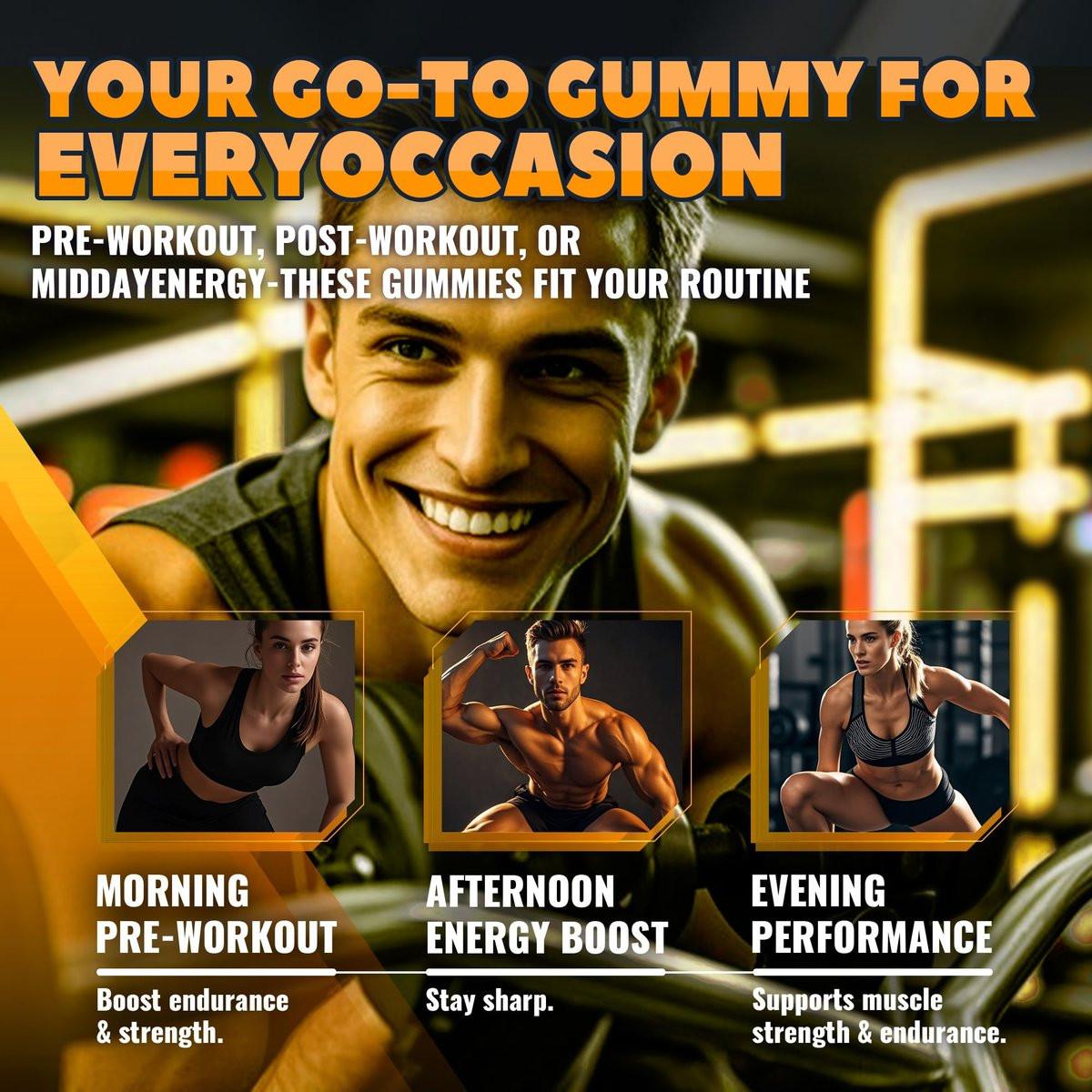 GlucoBio Creatine Monohydrate Gummies (5g) – Pre-Workout Energy & Muscle Growth Support for Men & Women | Orange Electrolyte Gummies (135 Count) - görsel 7