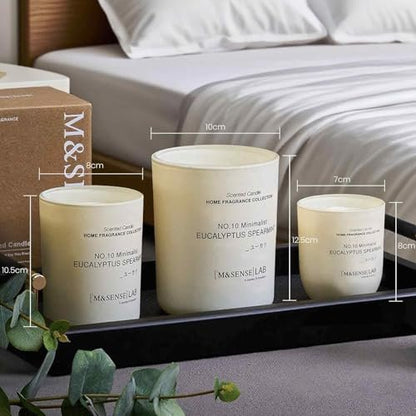 M&SENSE Natural Soy Candle | Eucalyptus Mint | 5.3 oz | Mini Spring Scented Candles for Relaxation, Valentines Day Gift, Home Décor | for Bedroom, Office, Party Small