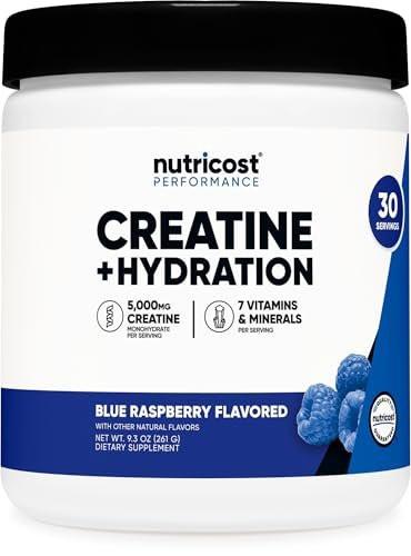 Nutricost Creatine Monohydrate + Hydration Blue Raspberry Flavored (30 Servings) - 7 Vitamins & Minerals, 5000mg of Creatine Per Serving - görsel 10