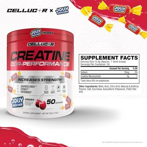 Cellucor Creatine Powder, Jolly Rancher Cherry - Increases Strength, Lean Muscle Mass & Endurance, Micronized Creatine for Fast Absorption, 5g Creatine per Serving, 50 Servings - görsel 8