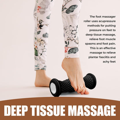 Foot Massager Roller - Portable Arch & Plantar Fasciitis Relief Tool - Deep Tissue Muscle Massage Roller for Feet, Calf, Heel Pain