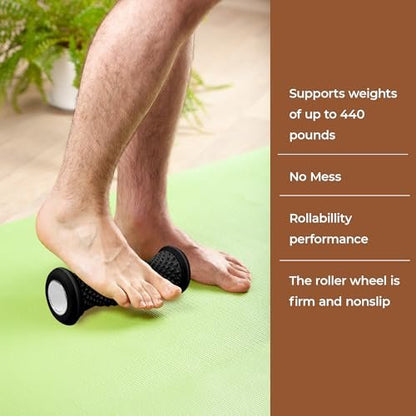 Foot Massager Roller - Portable Arch & Plantar Fasciitis Relief Tool - Deep Tissue Muscle Massage Roller for Feet, Calf, Heel Pain