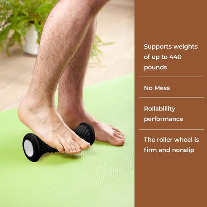 Foot Massager Roller - Portable Arch & Plantar Fasciitis Relief Tool - Deep Tissue Muscle Massage Roller for Feet, Calf, Heel Pain