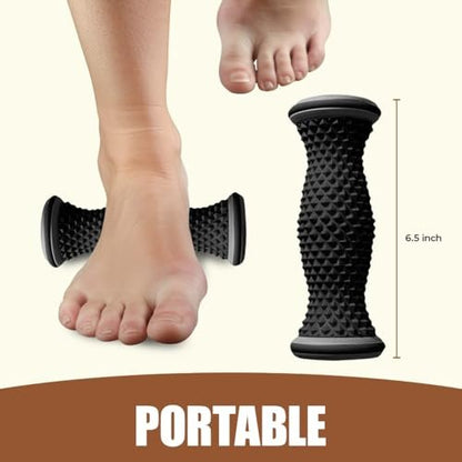 Foot Massager Roller - Portable Arch & Plantar Fasciitis Relief Tool - Deep Tissue Muscle Massage Roller for Feet, Calf, Heel Pain