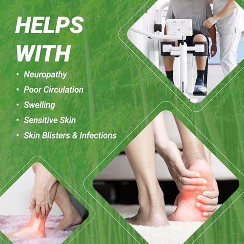 CaiDieNu Non Slip Diabetic Ankle Socks: Bamboo Viscose Non Binding Hospital Socks with Grip for Women Men Elderly Edema 4 Pairs 9-15 Mixed Colors Large - görsel 10