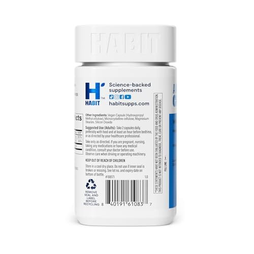 Habit Magnesium Sleep & Recover Supplement, Magnesium Glycinate, Vitamin B6, Lemon Balm, 60 Capsules - görsel 4