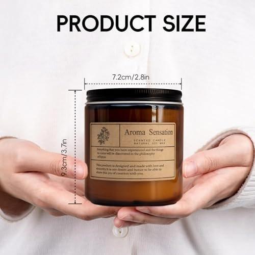 ARCASA Organic Coconut Vanilla Candles - Non Toxic Soy Candles for Home, Stress Relief & Meditation (7oz) - görsel 4