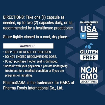 Life Extension GABA, Stress Support, GABA Supplement, Mood Support, Sleep, Relaxation, Gluten-Free, Non-GMO, Vegetarian, 60 Capsules