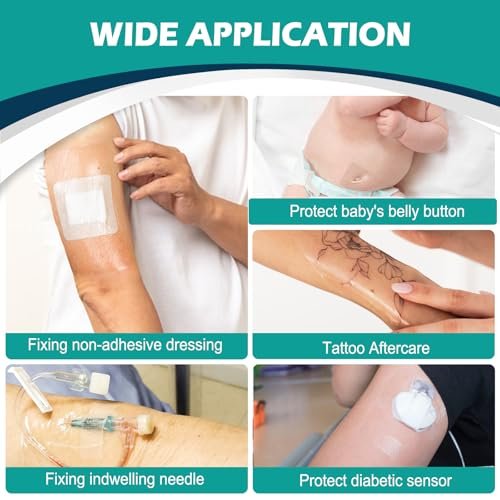 30 Packs Transparent Film Dressing 6'' x 8'' - Waterproof Bandages for Swimming, Showering, Wounds, Post Surgical Shower or IV Shield, Tattoo Aftercare Bandage, Scar Therapy, Adhesive Patches - görsel 5