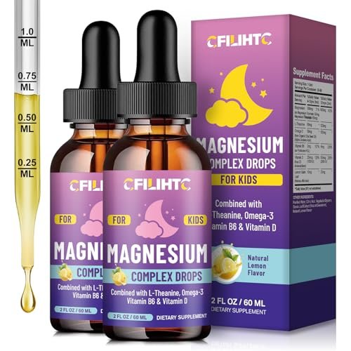 Kids Magnesium Liquid Drops - Magnesium – L-Theanine: An amino acid that promotes calmness and relaxation without – Image 2