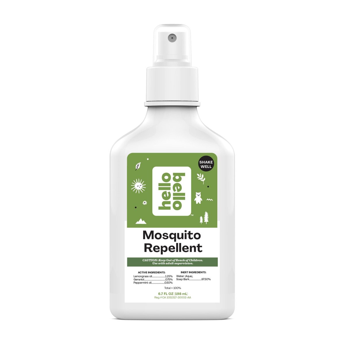 Hello Bello Mosquito Repellent Spritz, Made with Lemongrass and Peppermint Oils, 6.7oz Bottle - görsel 1