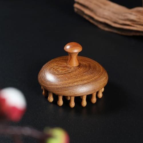iunxkmi Wooden Scalp Massage Comb - Sandalwood Head Massager Tool, Gua Sha Brush for Women Men Hair Growth Body Massage - görsel 14
