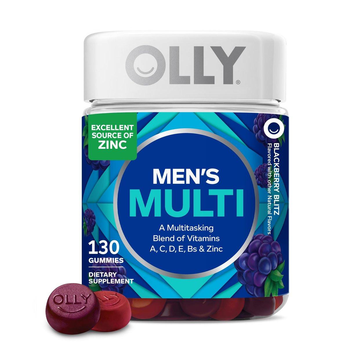 OLLY Men's Multi Gummies, Supports Overall Wellness,* Vitamins A, C, D, E, Bs & Zinc, BlackBerry Blitz Flavored, 65 Day Supply - 130 Count - görsel 14