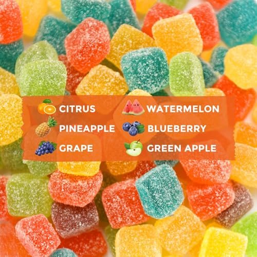 HOOLOO Hemp Gummies Big Cubes Extra Strength for Bedtime Support, Unwind, 2 Packs, 6 Fruity Flavors Chewable Hemp Gummy Vitamins for Adults, Made in USA - görsel 4
