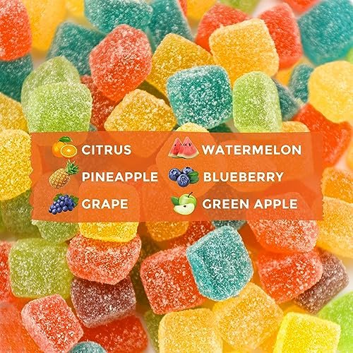 HOOLOO Hemp Gummies Big Cubes Extra Strength for Bedtime Support, Unwind, 2 Packs, 6 Fruity Flavors Chewable Hemp Gummy Vitamins for Adults, Made in USA - görsel 17
