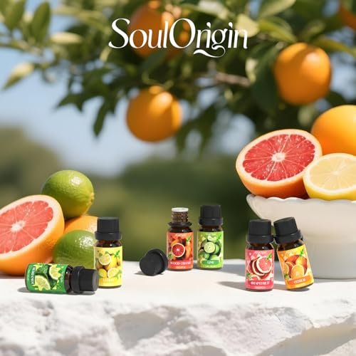 Soulorigin Citrus Essential Oils Set – Blood Orange, Lemon, Bergamot, Lime, Grapefruit, Citrus Fragrance Oil Set for Diffuser & Candle Making - görsel 14